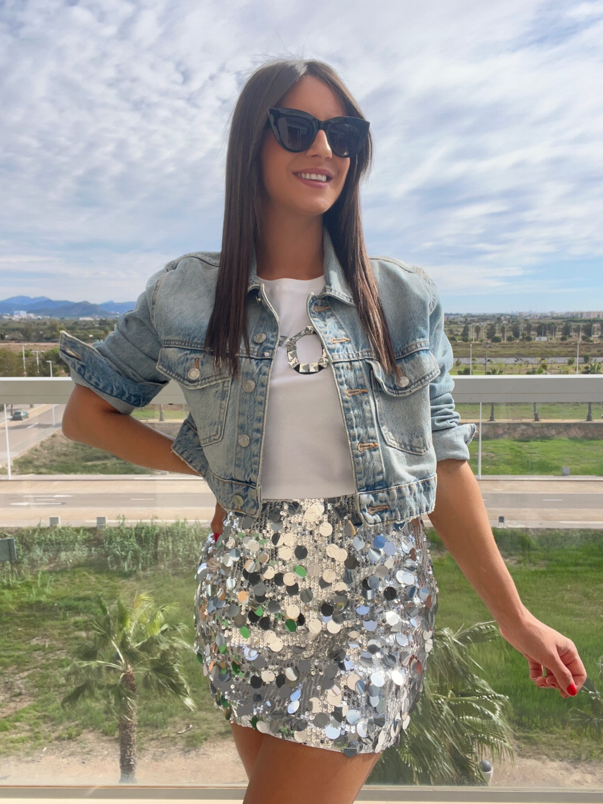 falda lentejuelas plata