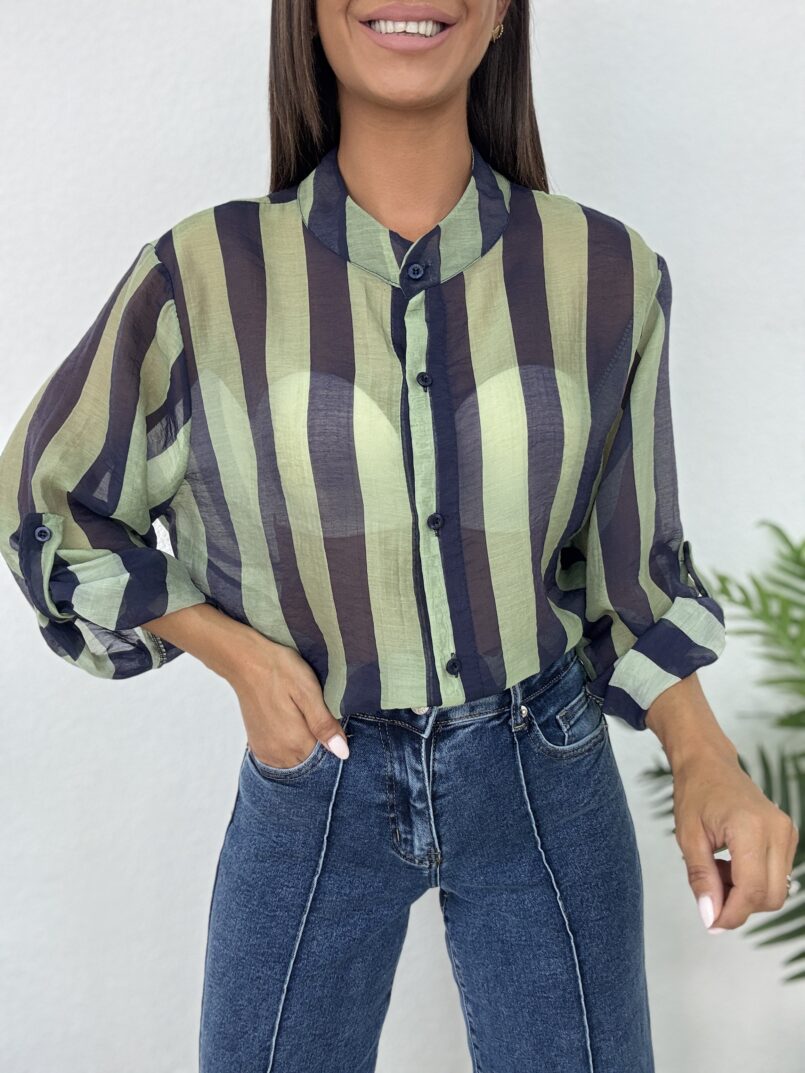CAMISA RAYAS MARINO/VERDE