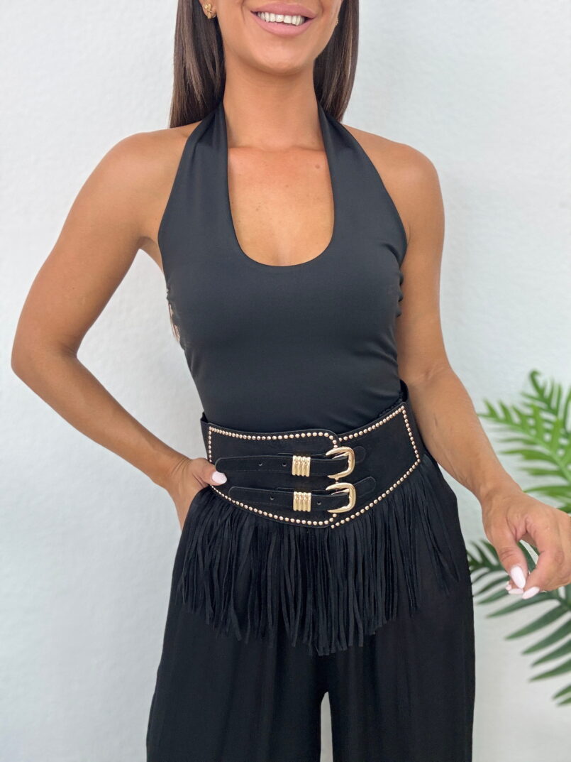 TOP HALTER LICRA NEGRO