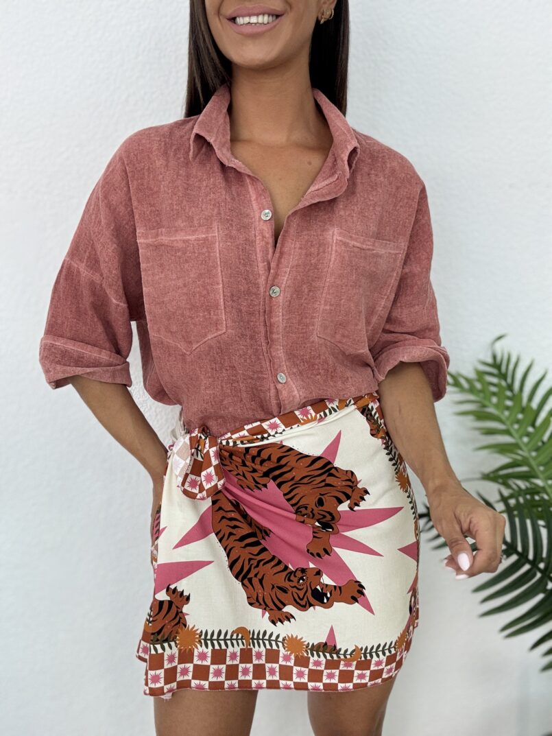 CAMISA BOLSILLOS TEJA