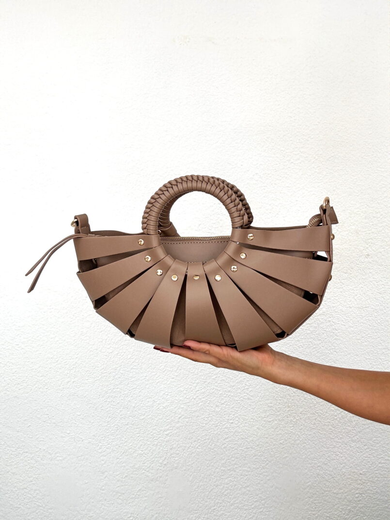 BOLSO ABANICO TAUPE