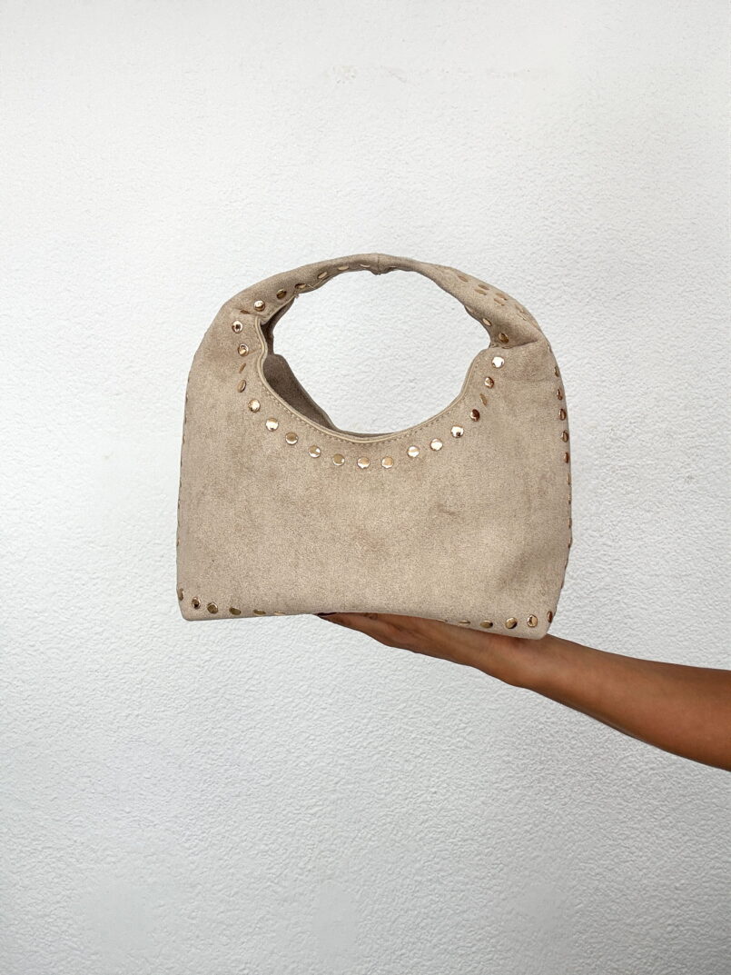 BOLSO SERRAJE TACHAS BEIGE