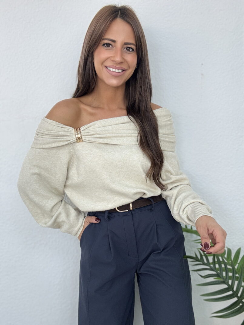SUETER PUNTO BARDOT BEIGE